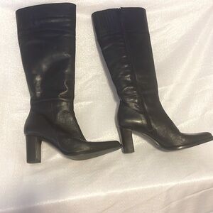 DETAILS leather boots! Classy 3” heel w/zipper inside. Made in Brazil. Sz 7.5B.